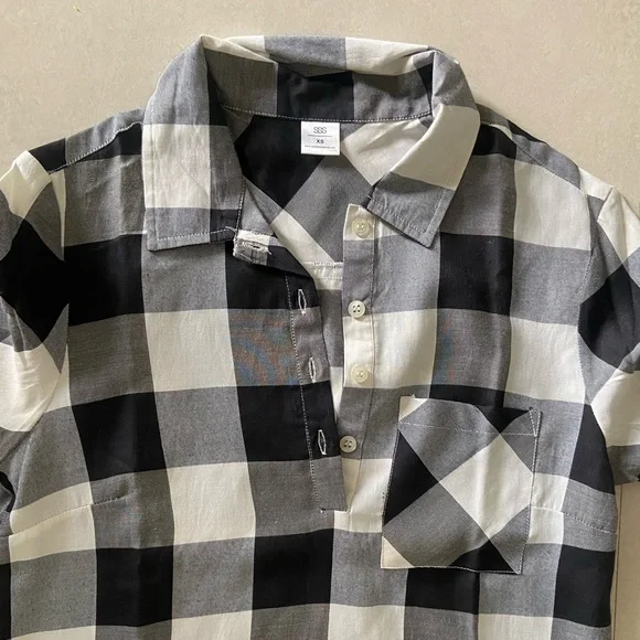 SSS Checked Cotton Shirt Dress - XS - Picture 7 of 8